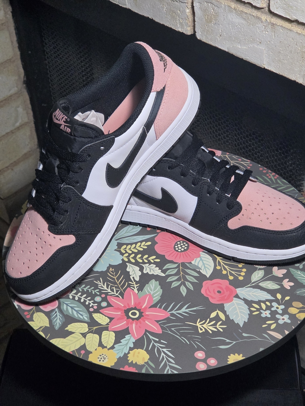 Brand New AJ1- Low Sneakers in Pink, Black & White